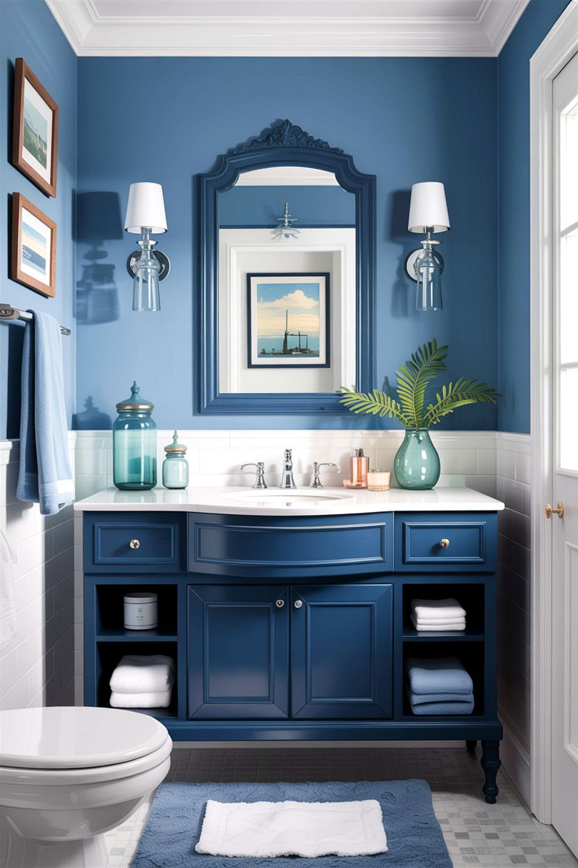 Blue Guest Bathroom - 30 guest bath decor ideas
