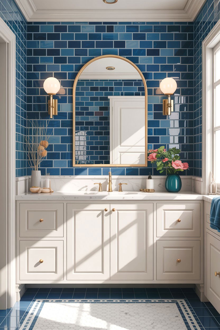 Blue Tiled Bathroom - 30 interior designer bathroom ideas