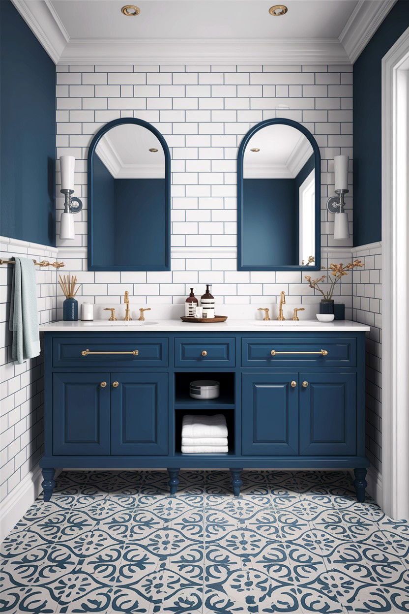 Blue Vanity Bathroom - 30 colorful bathroom ideas