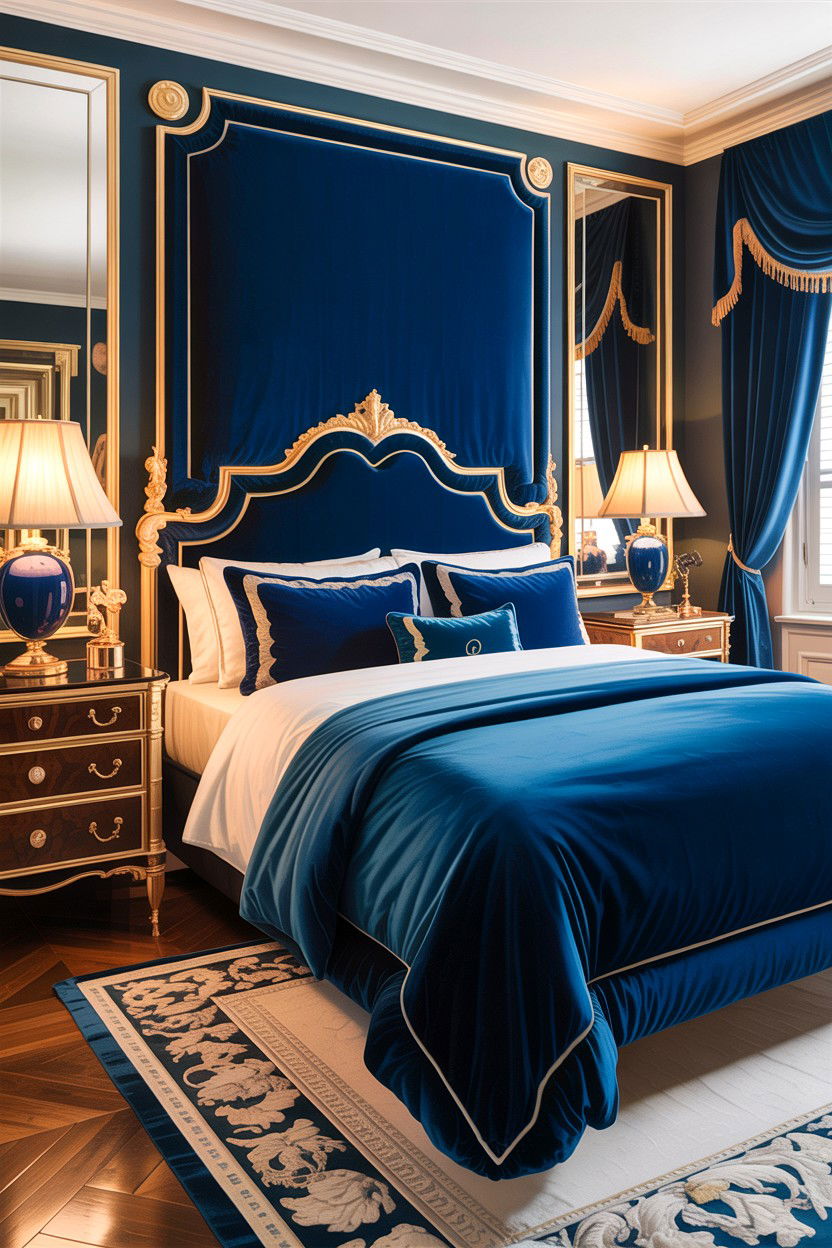 Blue Velvet Bedspread - 30 bedroom bedspreads