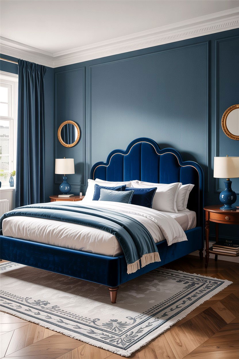 Blue Velvet Scandinavian Bedroom - 30 scandinavian blue bedroom ideas