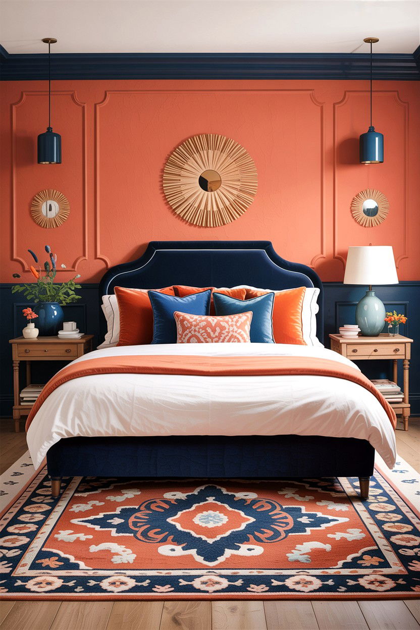 Blue and Terracotta Bedroom Decor - 30 bedroom terracotta walls