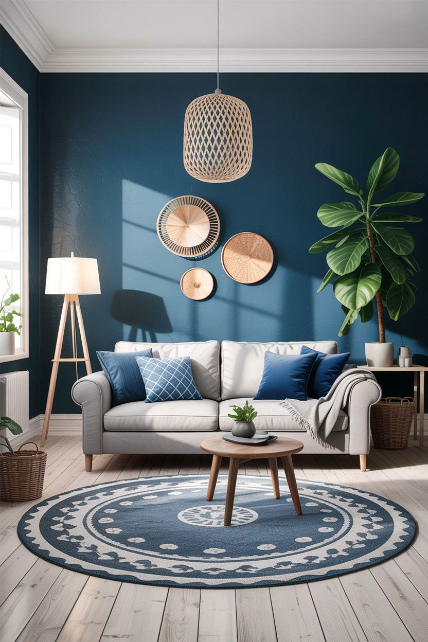 Blue and grey scandinavian living room - 30 scandinavian blue living room ideas