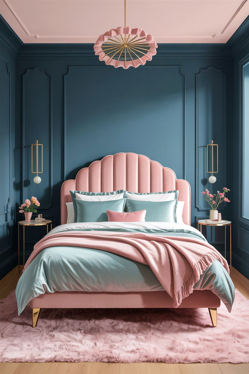 Blue and pink bedroom - 30 colorful bedroom ideas