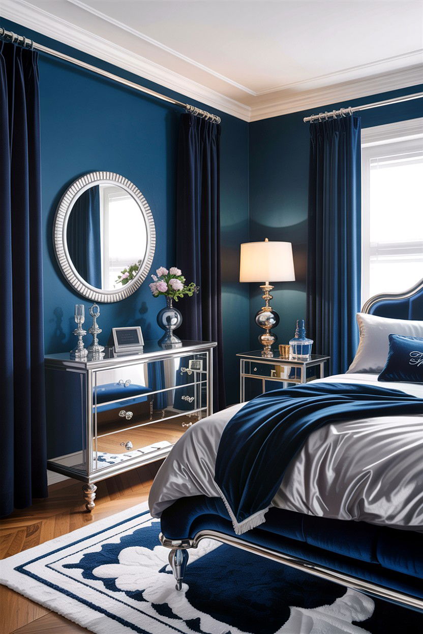 Blue and silver space room - 30 astronaut bedroom ideas