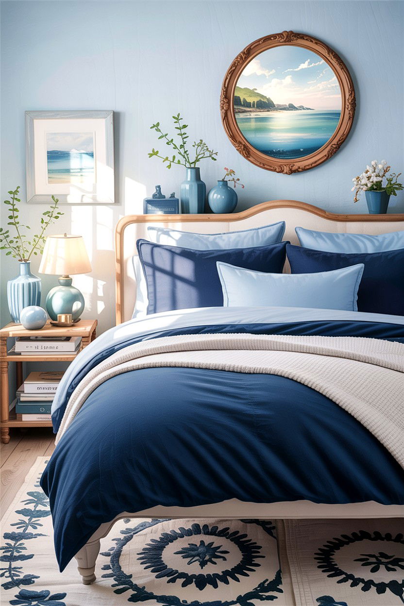 Blue cotton bedroom decor - 30 cotton bedroom ideas