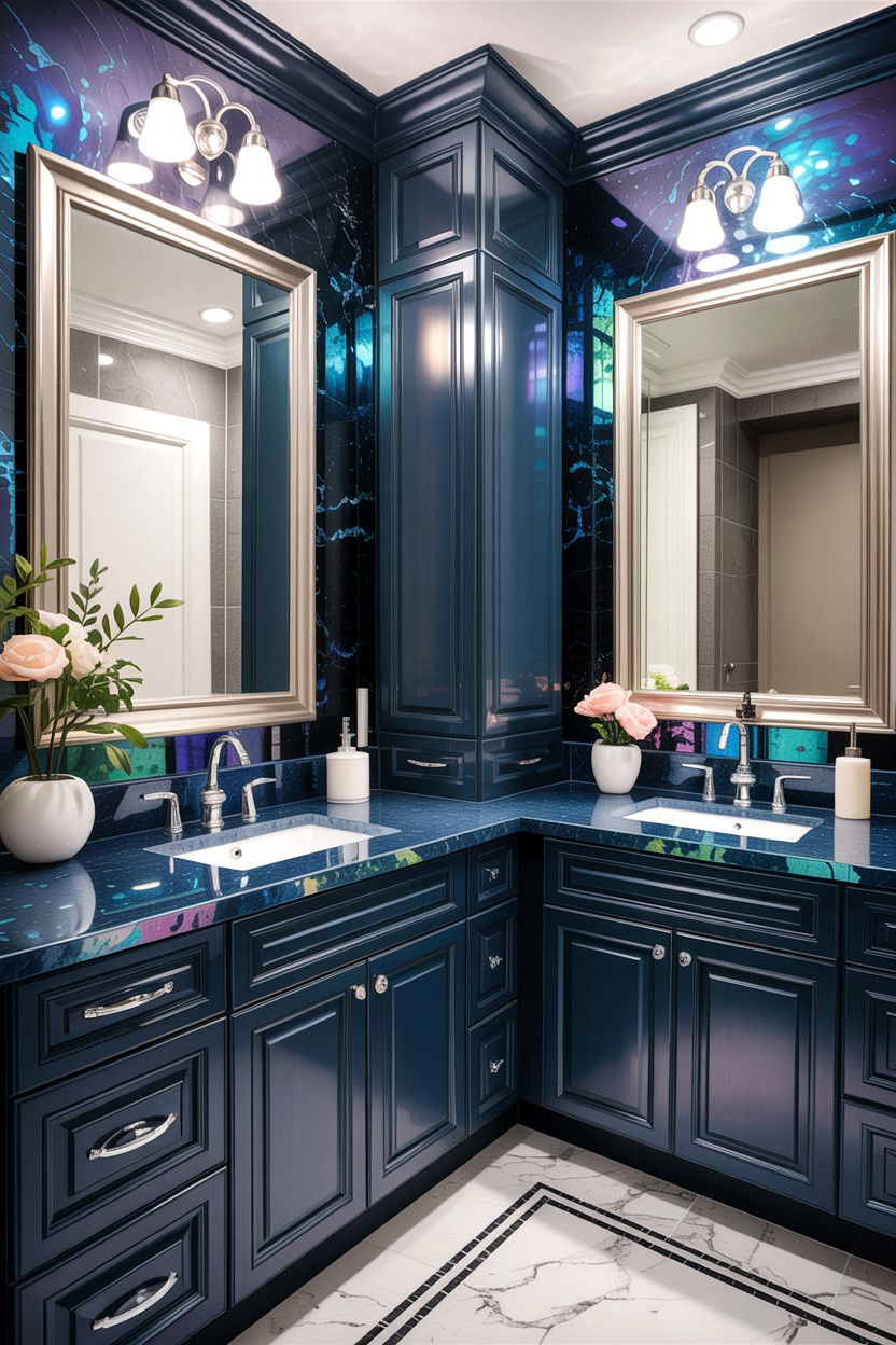 Blue pearl granite countertop - 30 granite bathroom ideas