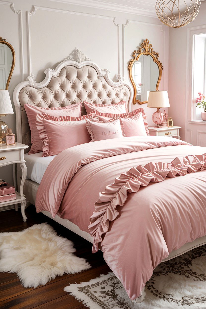 Blush Pink Ruffled Duvet - 30 bedroom duvet covers