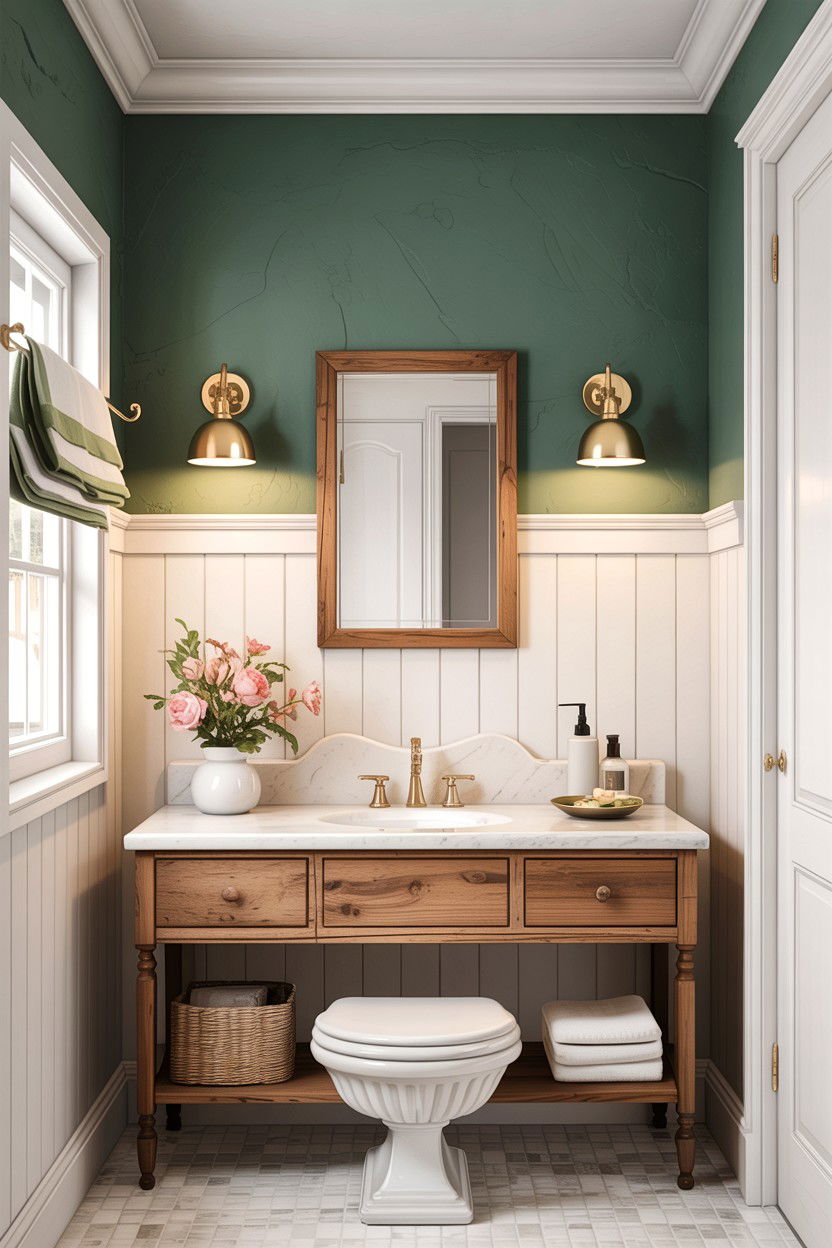 Board and batten wall - 30 DIY bathroom ideas