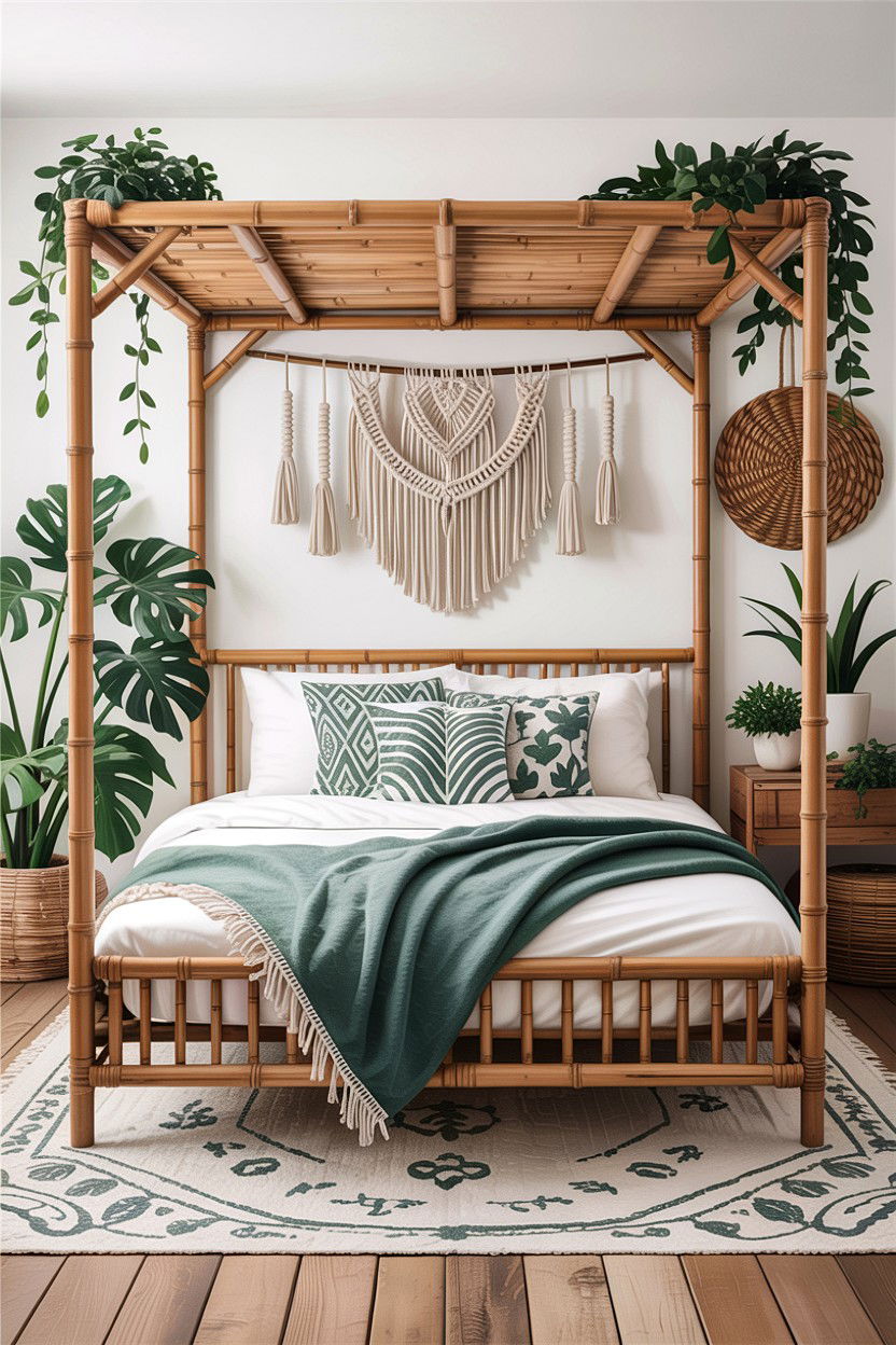 Bohemian Bamboo Canopy Bed - 30 canopy bed ideas
