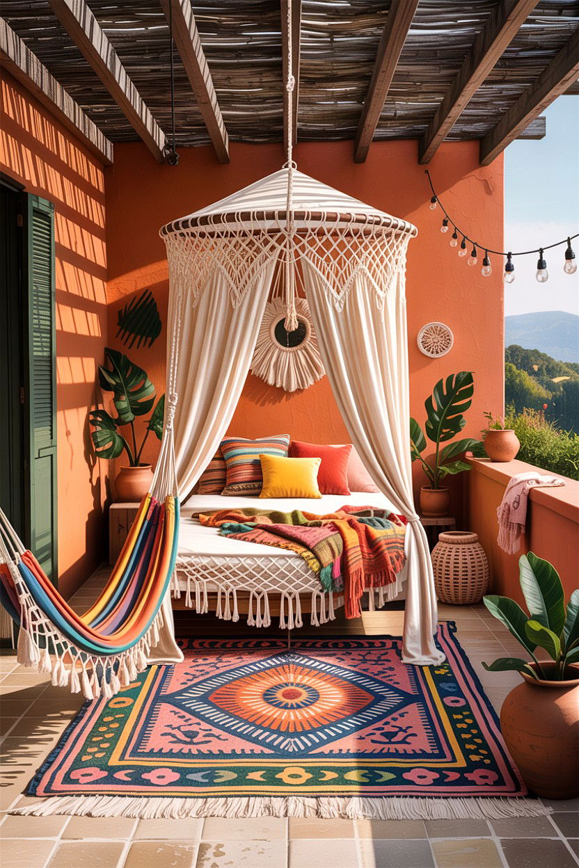 Bohemian Bedroom Terrace - 30 bedroom with terrace ideas