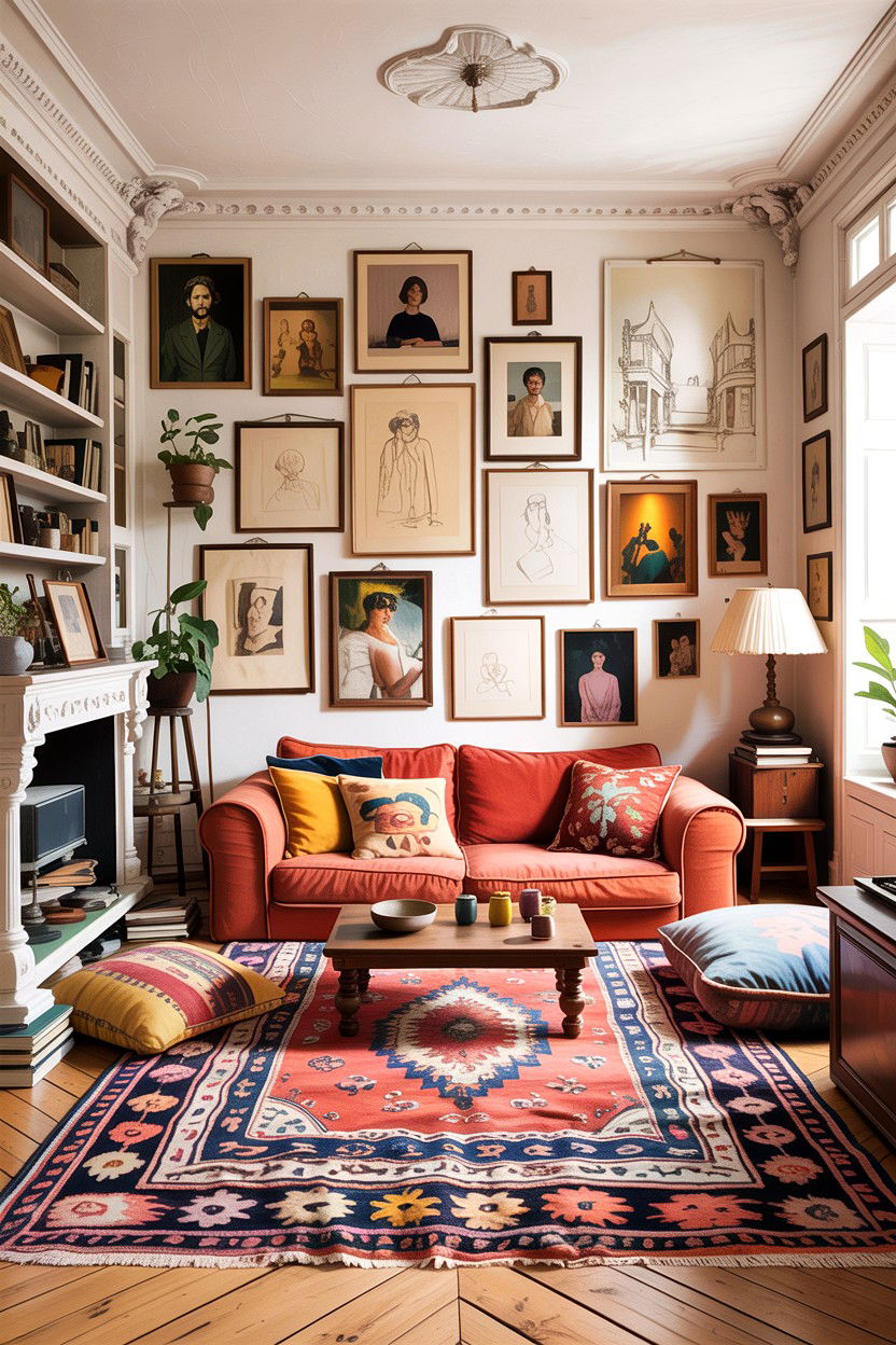 Bohemian French Living Room - 30 French living room ideas