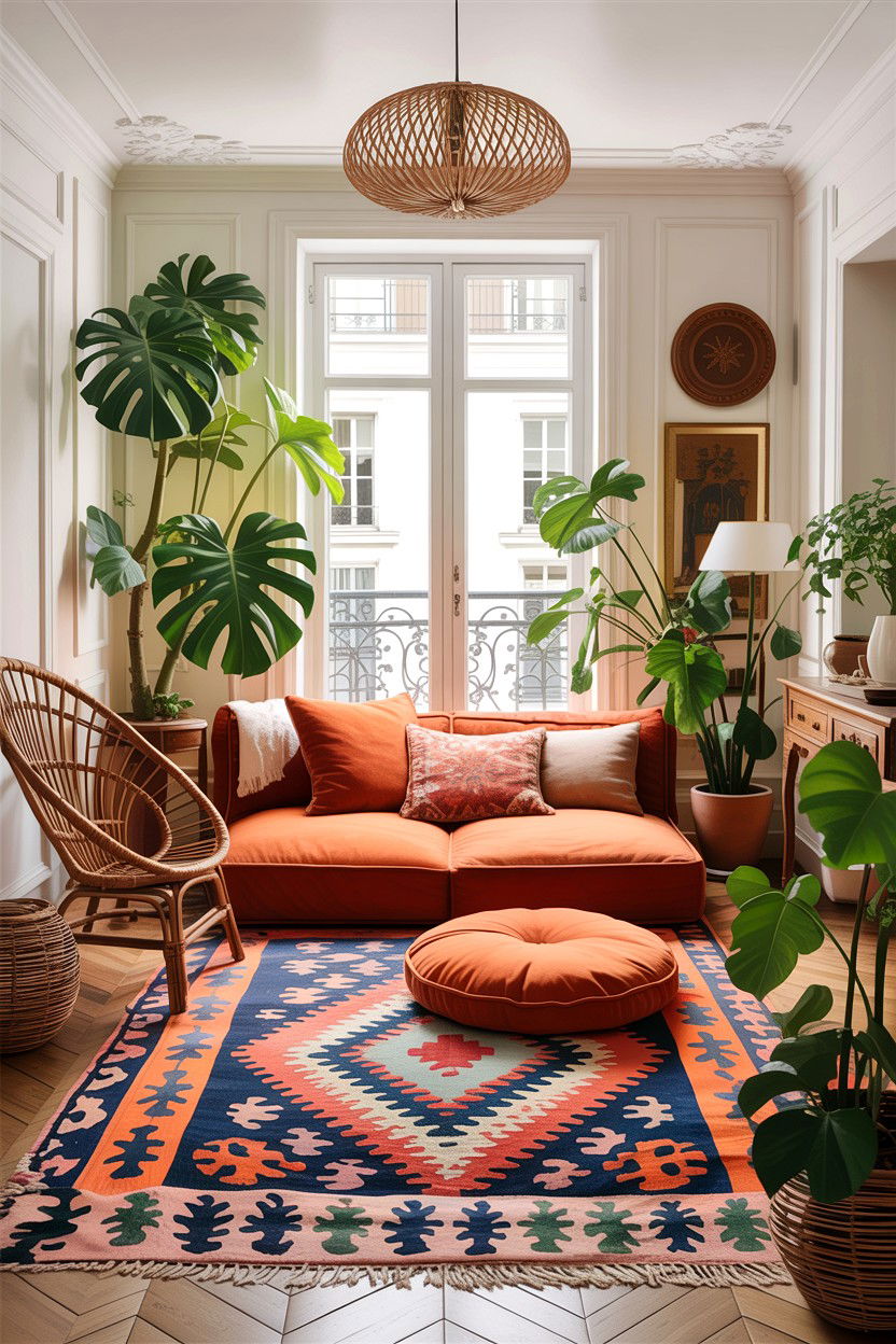 Bohemian French apartment - 30 living room Parisian furniture ideas