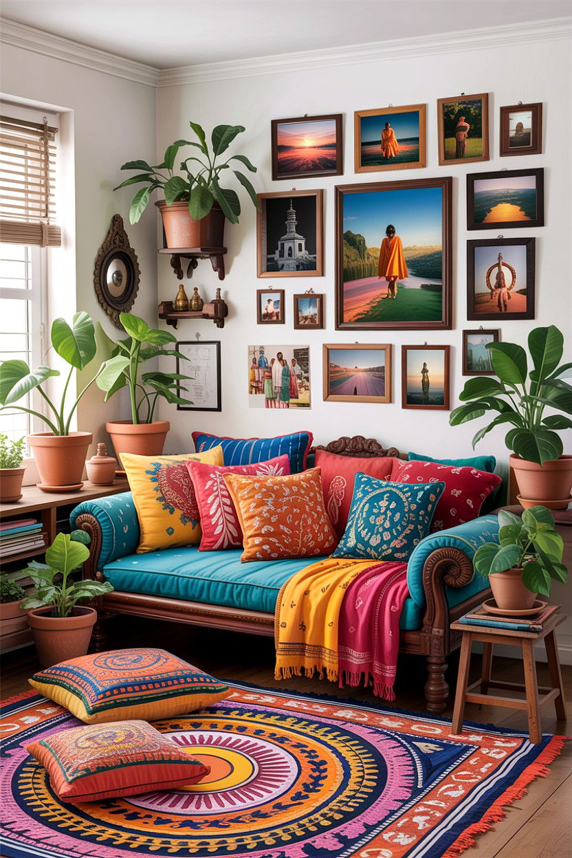 Bohemian Indian Living Room - 30 Indian living room ideas