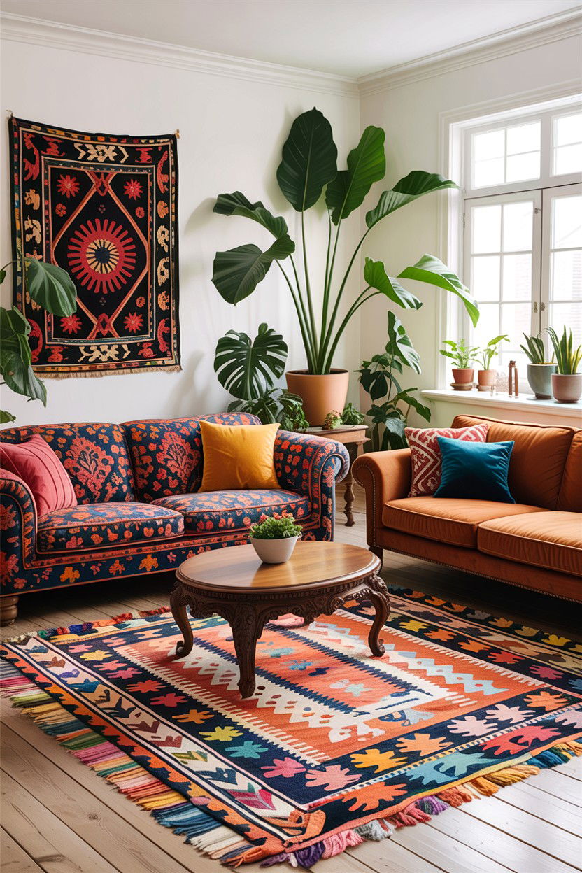 Bohemian Living Room Seating Area - 30 living room facing sofas ideas