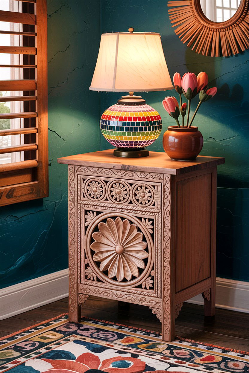 Bohemian Nightstand - 30 bedroom nightstand ideas