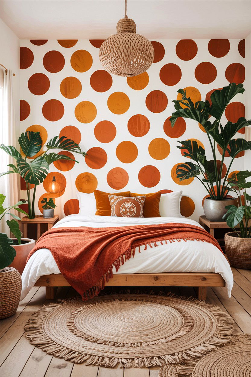 Bohemian Polka Dot Wall Art - 30 bedroom polka dot walls