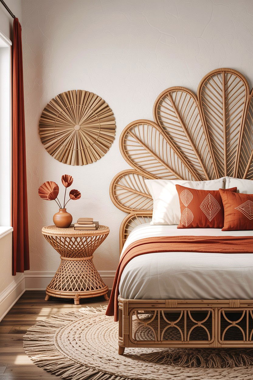 Bohemian Rattan Bedroom - 30 bedroom furniture ideas