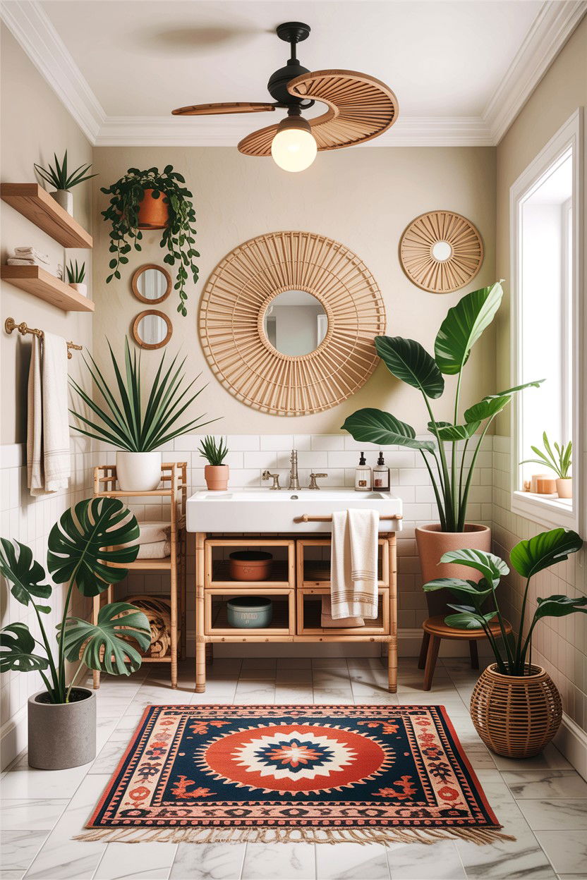 Bohemian Style Bathroom Fan - 30 bathroom ceiling fan ideas