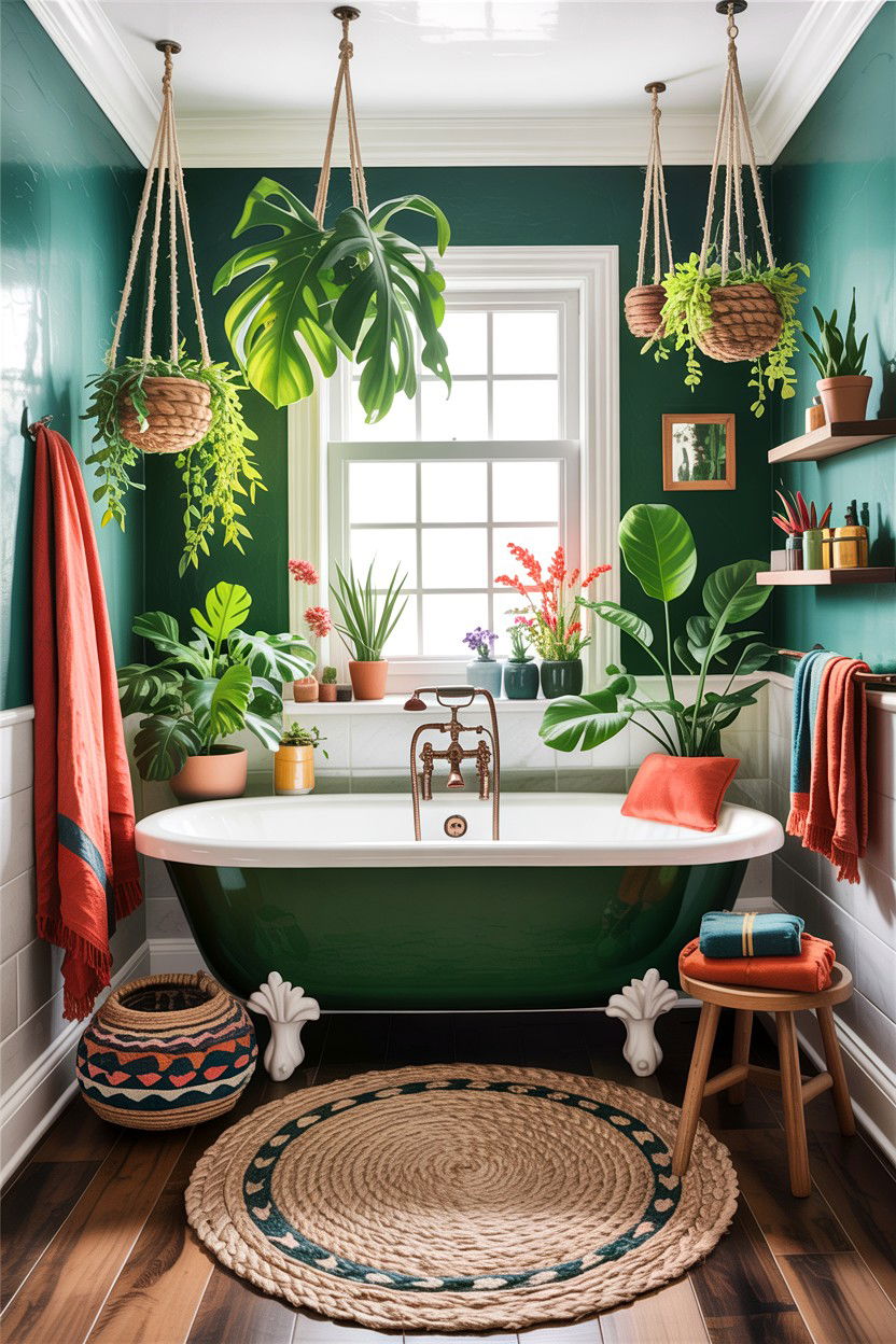 Bohemian clawfoot tub - 30 clawfoot tub ideas