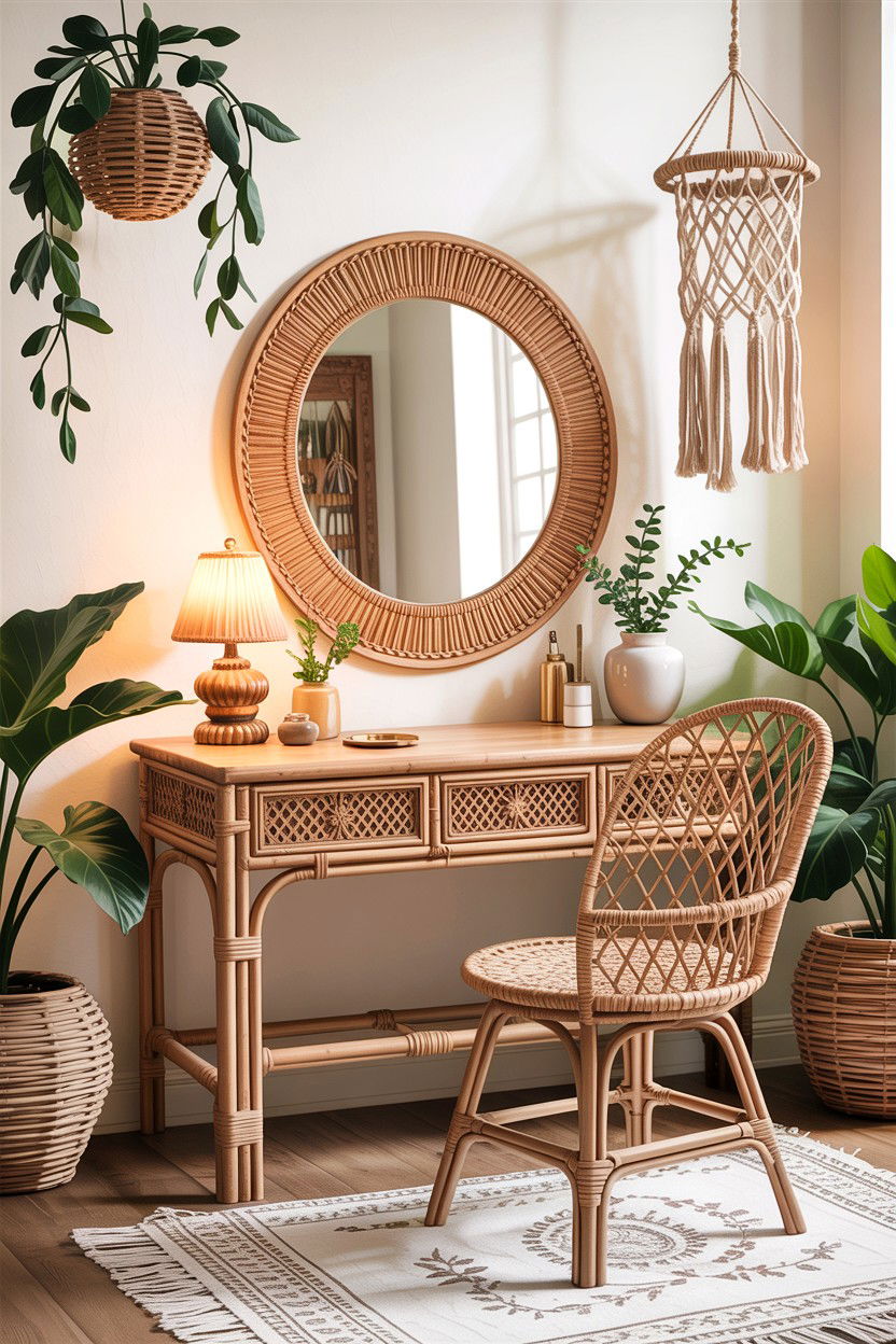 Bohemian style vanity - 30 bedroom vanity ideas