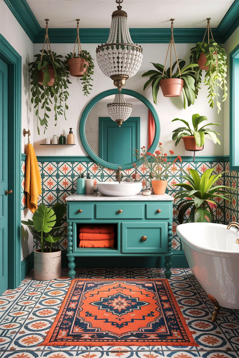 Boho Bathroom - 30 colorful bathroom ideas