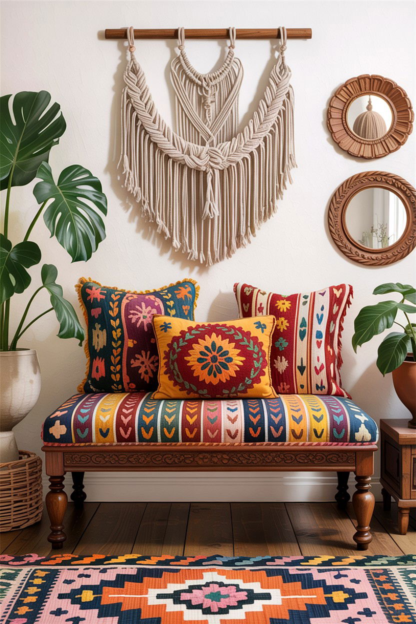 Boho Bedroom Bench - 30 bedroom upholstered benches