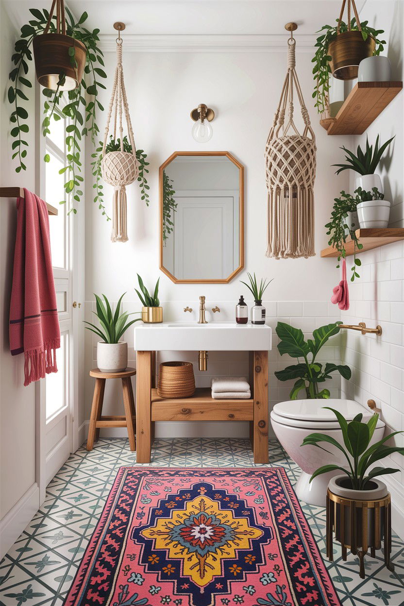 Boho Chic Bathroom - 30 guest bathroom ideas