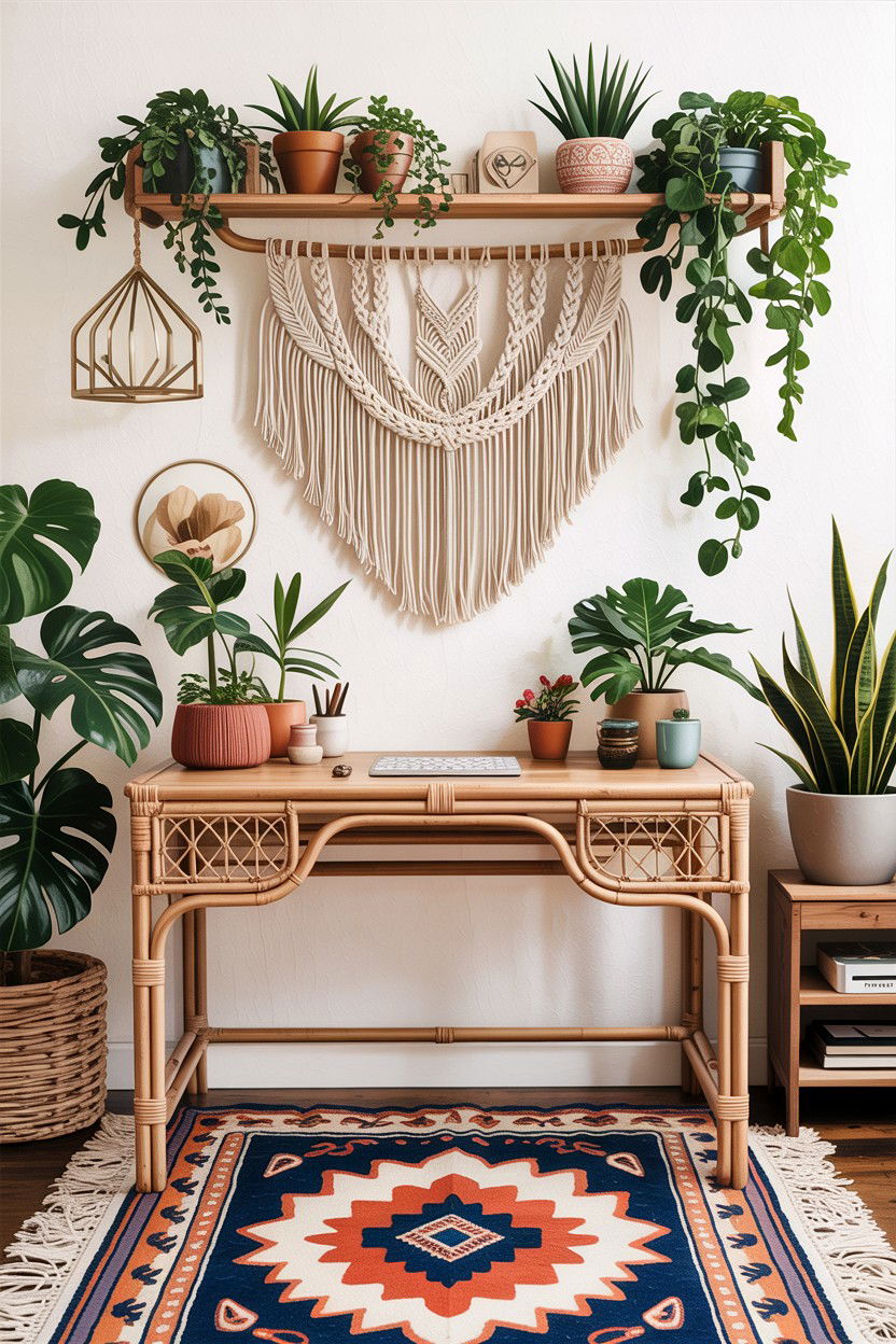 Boho Desk - 30 bedroom study desk ideas