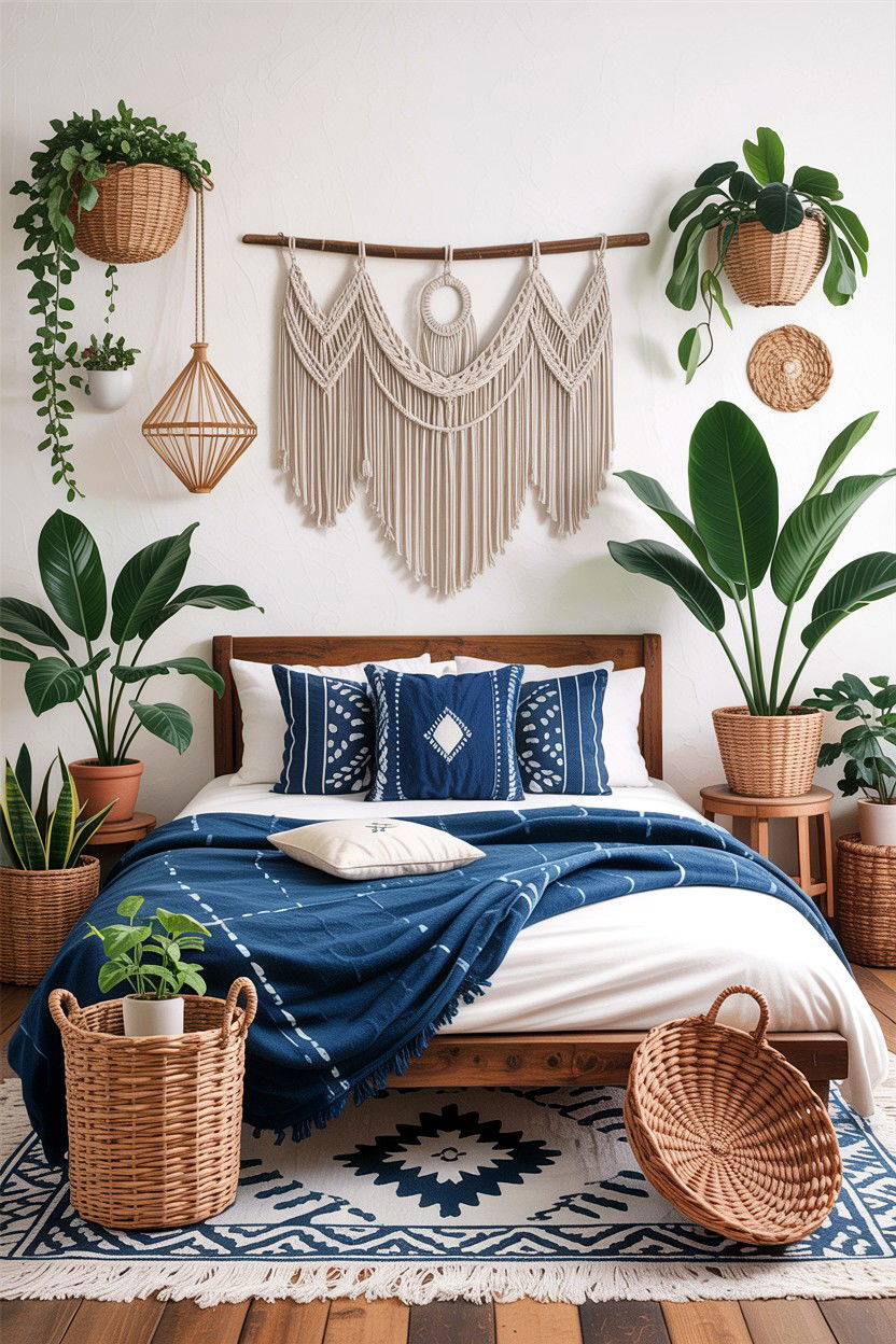 Boho Indigo Bedroom - 30 indigo bedroom ideas
