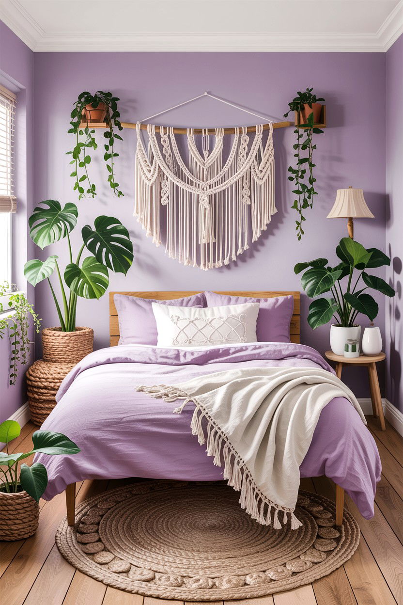 Boho Lilac Bedroom - 30 lilac bedroom ideas
