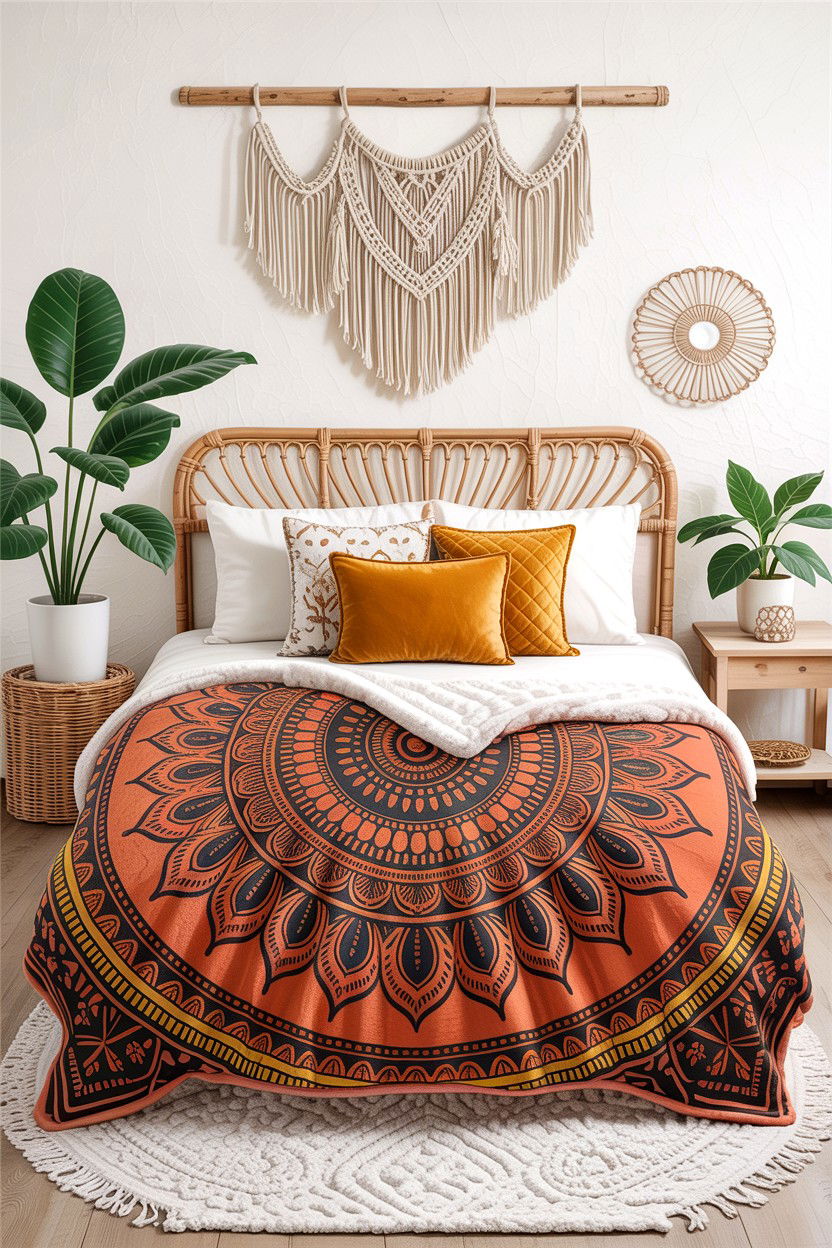 Boho Print Fleece Blanket - 30 bedroom fleece blankets
