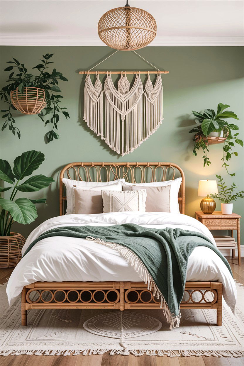 Boho Sage Green Bedroom - 30 sage and white bedroom ideas