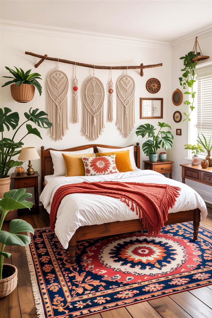 Boho Style Shared Bedroom - 30 boy and girl shared bedroom ideas