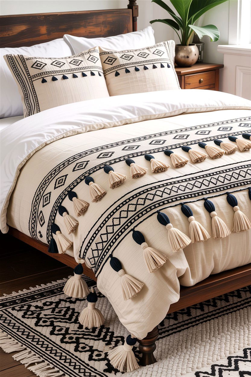 Boho Tassel Duvet - 30 bedroom bedding ideas