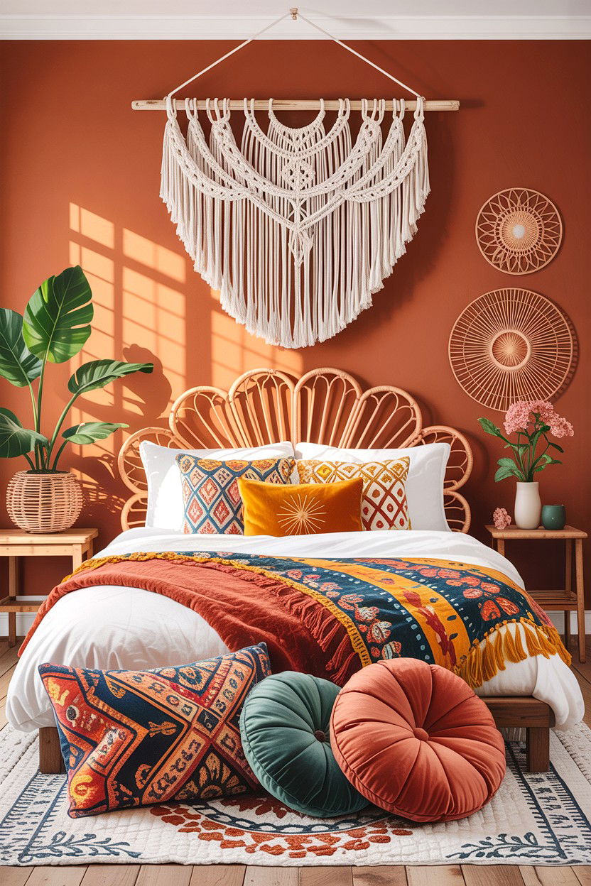 Boho Terracotta Bedroom Style - 30 bedroom terracotta walls