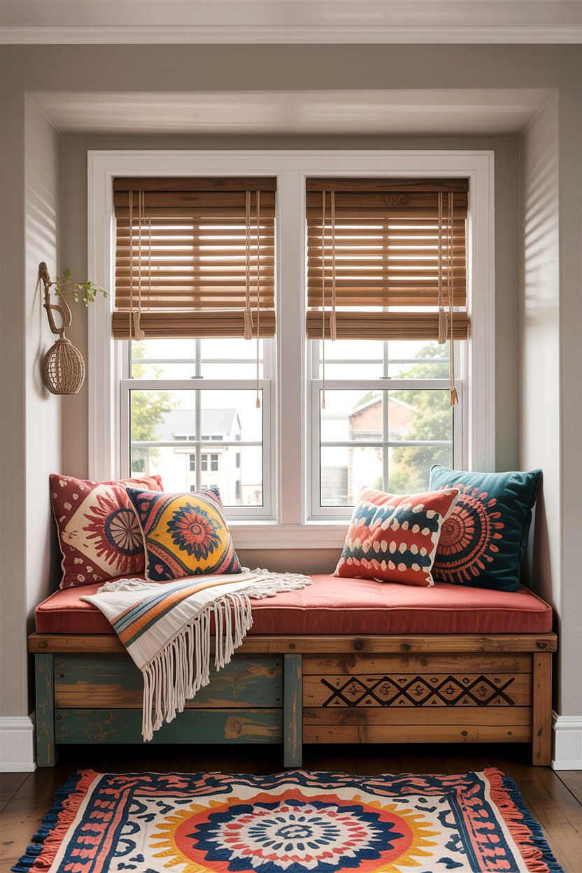 Boho Window Bench - 30 bedroom window benches
