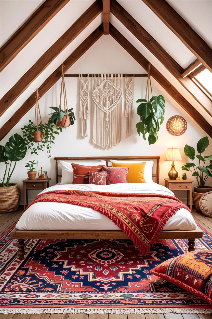 Boho attic bedroom - 30 attic bedroom ideas