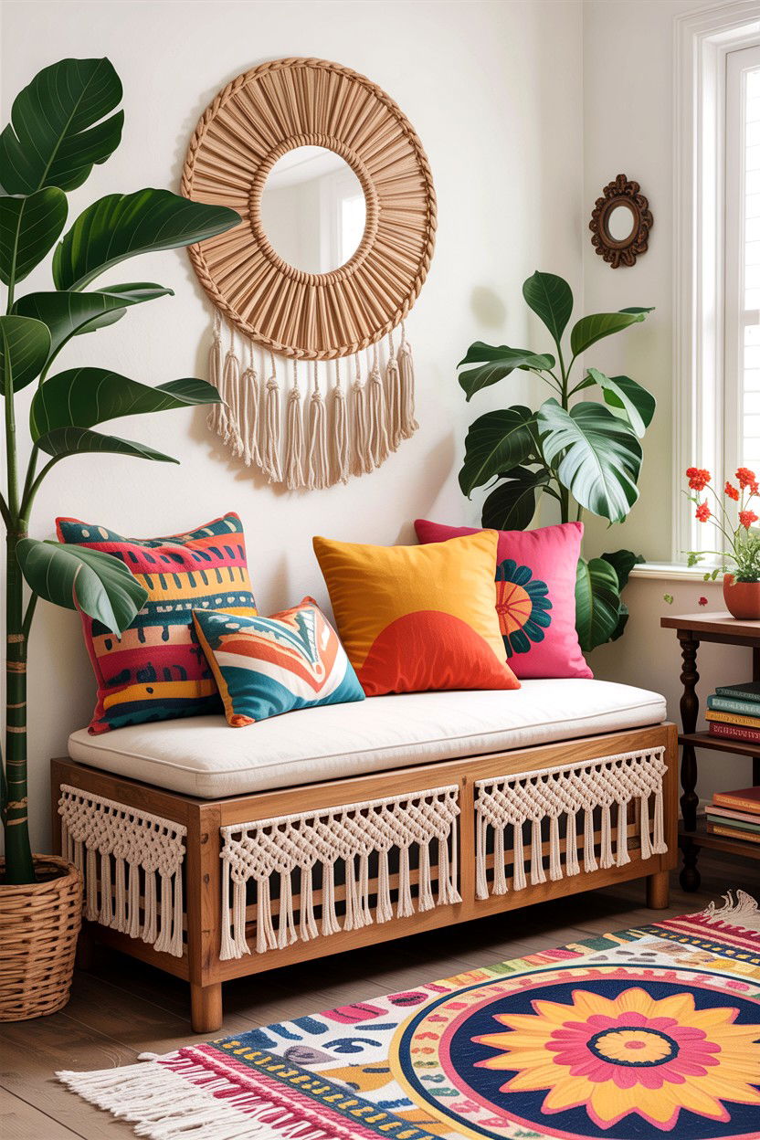 Boho storage bench - 30 bedroom storage benches