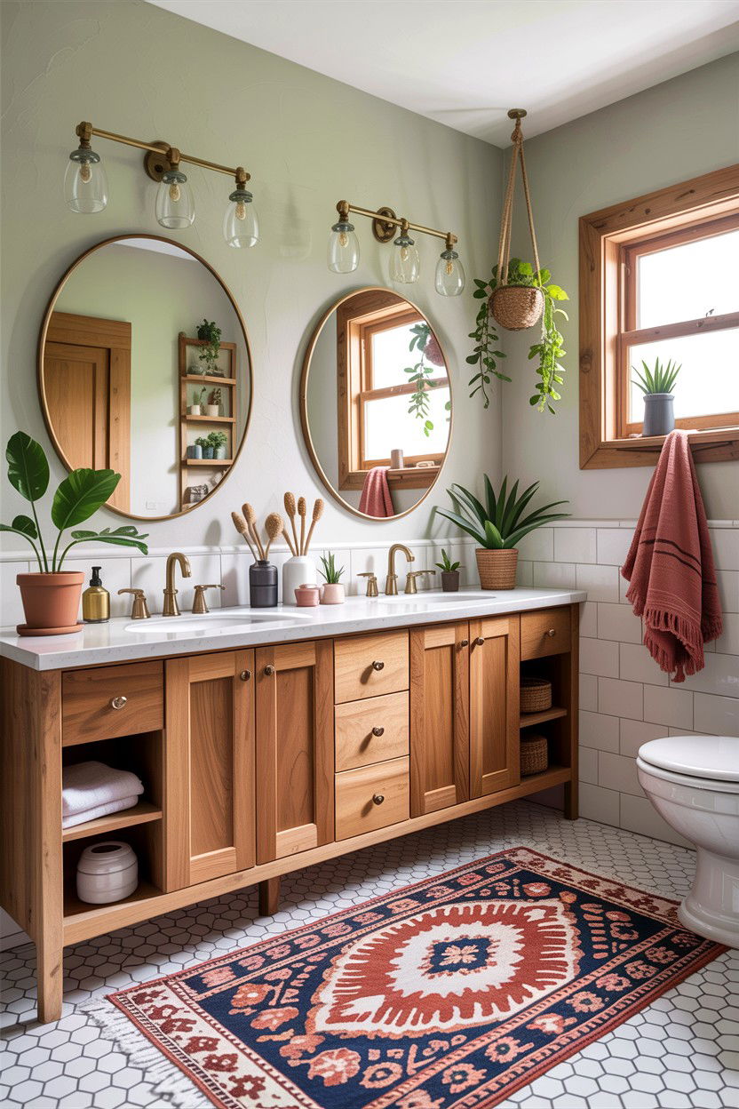 Boho style bathroom - 30 Jack and Jill bathroom ideas