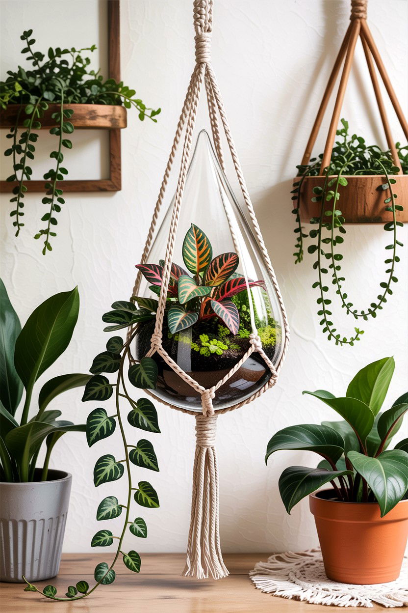 Boho terrarium - 30 bedroom terrariums
