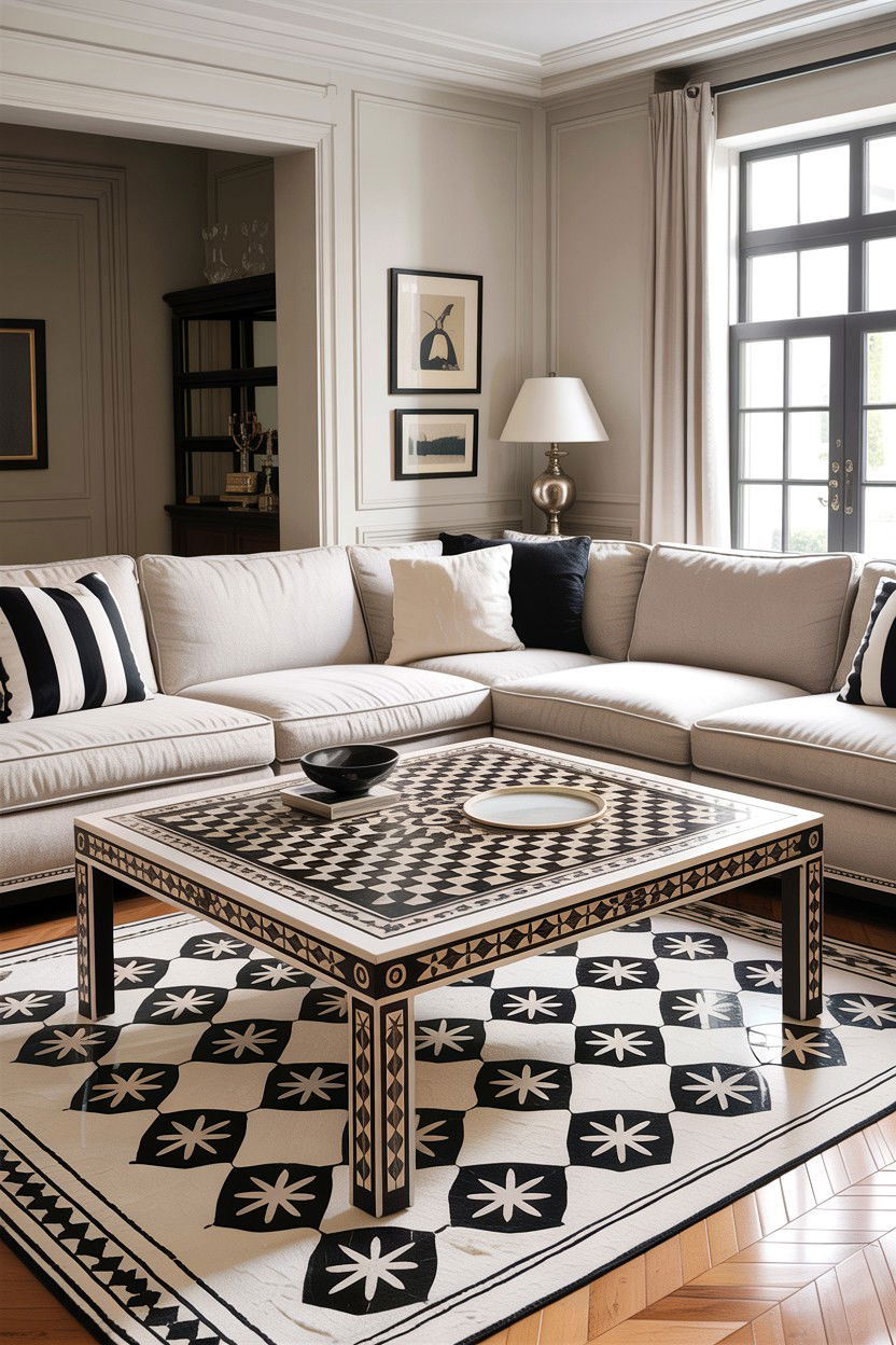 Bone inlay coffee table - 30 living room Indian furniture ideas