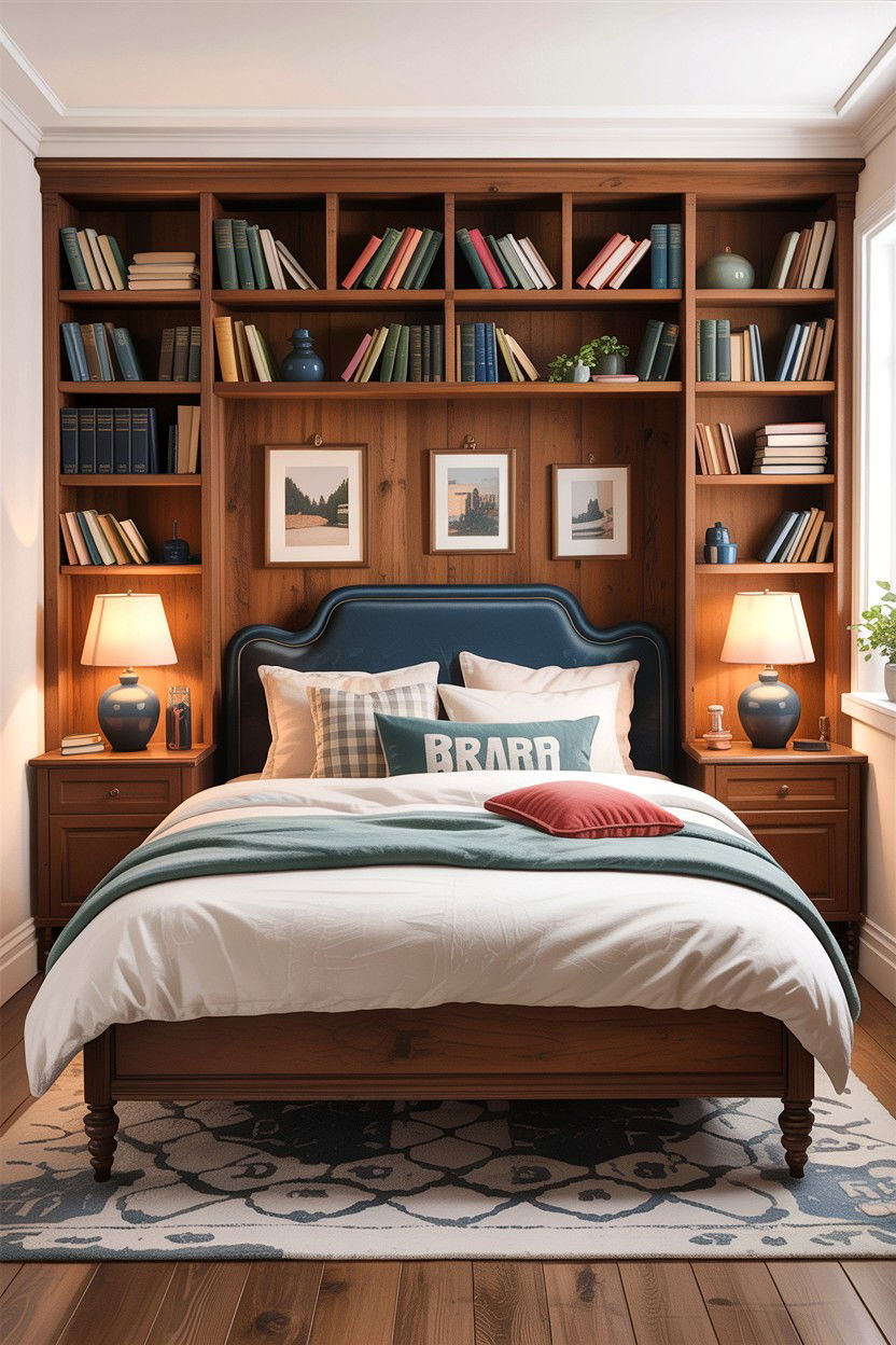 Bookcase Headboard - 30 bedroom headboard ideas