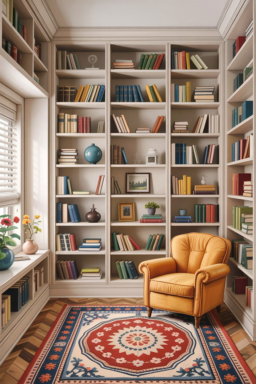 Bookshelf Wall - 30 bedroom wall ideas
