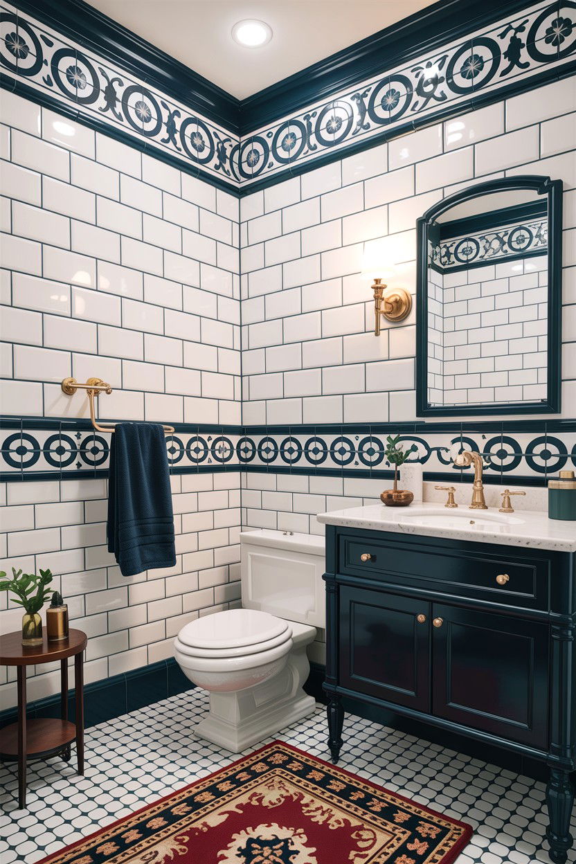 Border tile bathroom - 30 handmade tile bathroom ideas