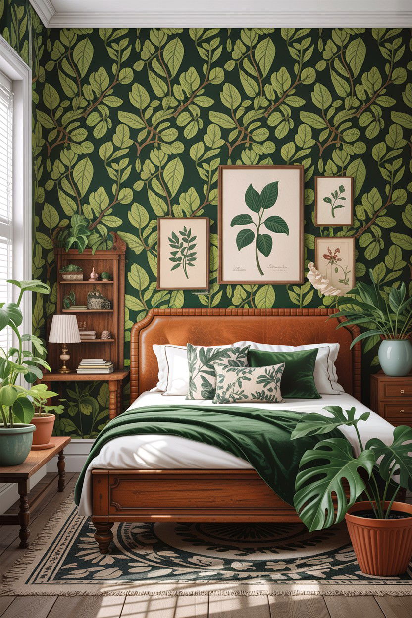 Botanical Eclectic Bedroom - 30 eclectic bedroom ideas