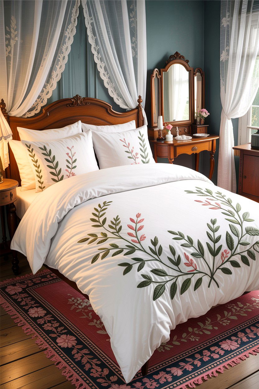 Botanical Embroidery Duvet - 30 bedroom duvet covers
