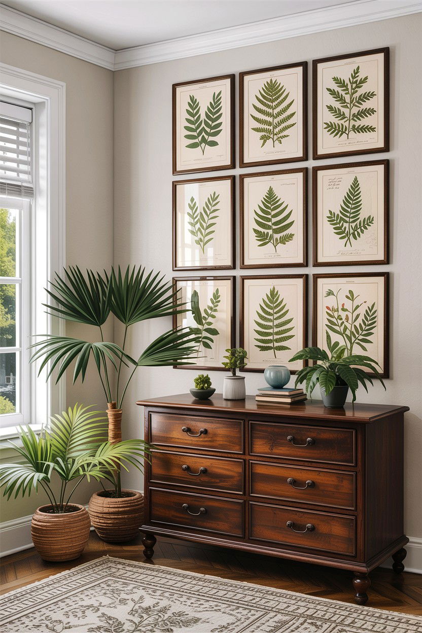 Botanical Prints And Greenery - 30 British colonial bedroom ideas