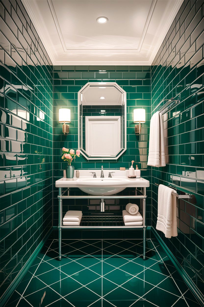 Bottle green bathroom - 30 green bathroom design ideas