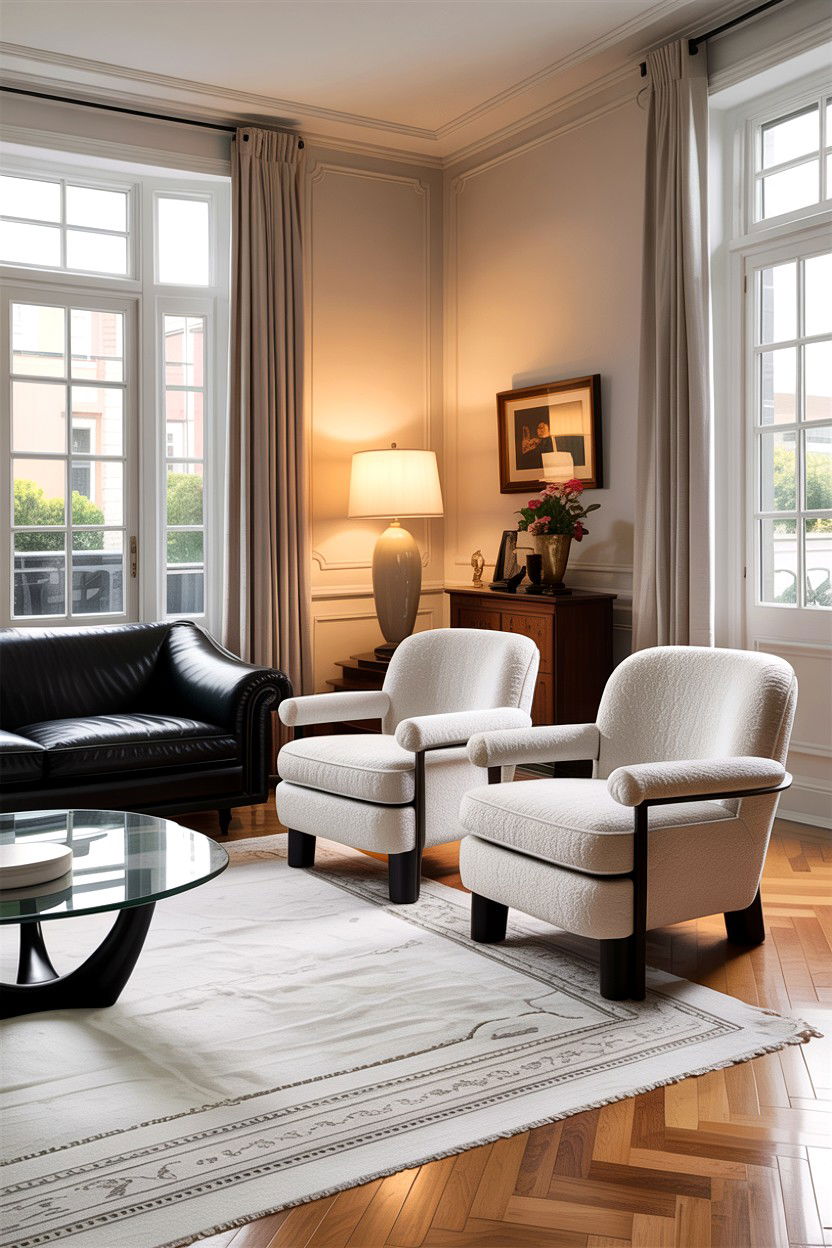 Boucle Accent Chair - 30 living room designer furniture ideas